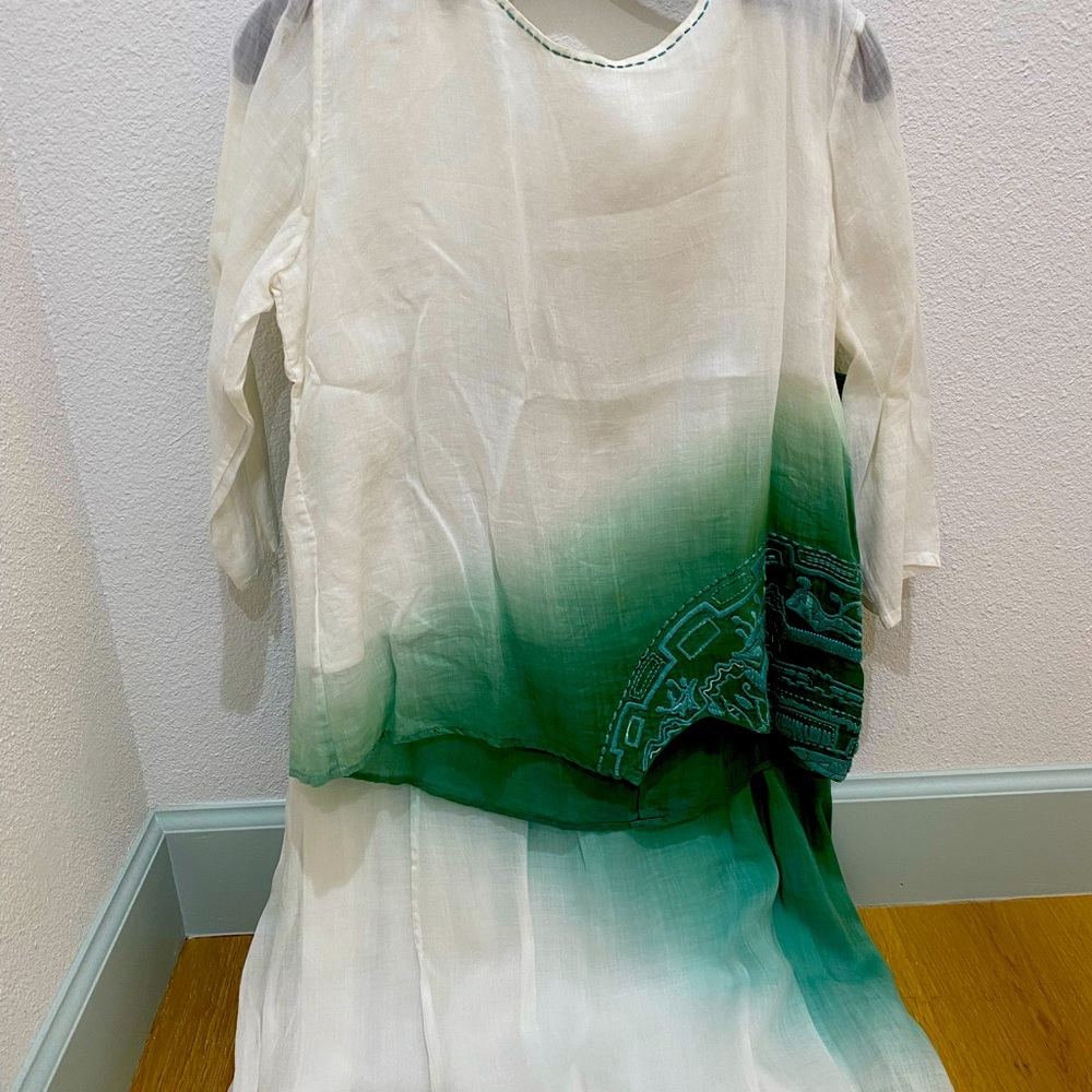 Linen Matching Blouse and Skirt